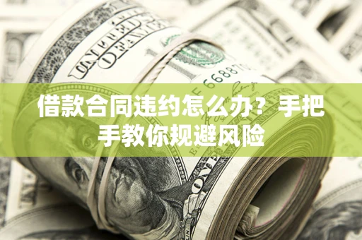 济南借款合同违约怎么办？手把手教你规避风险