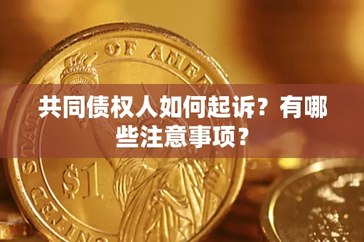 济南共同债权人如何起诉？有哪些注意事项？